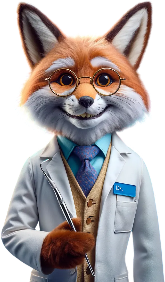 Dr. FOXI – der Fuchs im Arztkittel, Maskottchen der FOXI Software